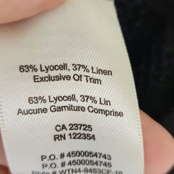 ARITZIA | Wilfred Trompette Linen Dress Embroidered Black Sz XXS - Picture 9 of 9